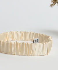 Cream Elasticated Silk Headband