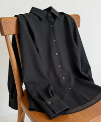Black Scuba Knit Oversized Shirt